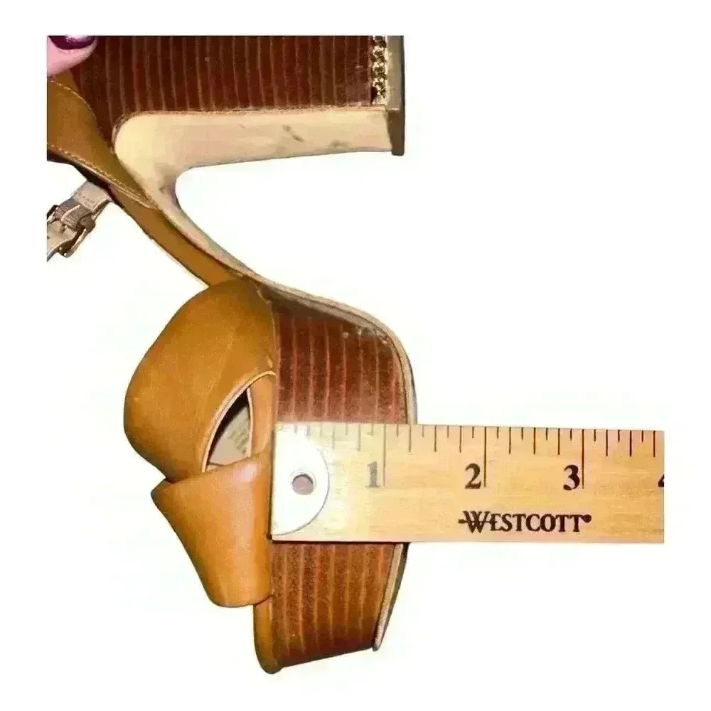 Michael‎ Kors Tan Divia Block Heel Sandals, Size 8